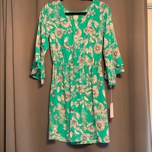 Green floral dress